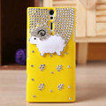Bling Little lamb Crystals Cases Diamond Covers for Sony Ericsson LT26i Xperia S - Yellow