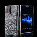 Bling Rhinestone Crystal Cases Covers for Sony Ericsson LT26i Xperia S - White