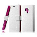 IMAK Slim leather Cases Holster Covers for Sony Ericsson LT26w Xperia acro S - White