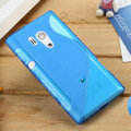 TPU Soft Cases Skin Covers for Sony Ericsson LT26w Xperia acro S - Blue