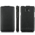 IMAK Luxury Holster Covers Slim leather Cases for Samsung i9100 i9108 i9188 Galasy S2 - Black