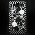 3D Flower Bling Crystal Cover Diamond Rhinestone Cases For Samsung Galaxy S III 3 i9300 I9308 - Black