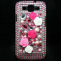 3D Flower Bling Crystal Cover Diamond Rhinestone Cases For Samsung Galaxy S III 3 i9300 I9308 - Rose