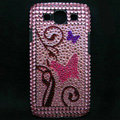 Butterfly Bling Crystal Covers Rhinestone Diamond Cases For Samsung Galaxy S III 3 i9300 I9308 - Pink