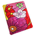 Luxry Bling covers Flower diamond crystal hard cases for iPad 2 / The New iPad - Red