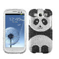 Panda Bling Crystal Cover Rhinestone Diamond Cases For Samsung Galaxy S III 3 i9300 I9308 - Black