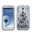 Skull Bling Crystal Cover Rhinestone Diamond Cases For Samsung Galaxy S III 3 i9300 I9308 - White