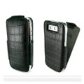 IMAK Flip Crocodile leather Cases Luxury Holster Covers for Nokia E72 - Black