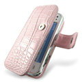IMAK Side Flip Crocodile leather Cases Luxury Holster Covers for Nokia N97 mini - Pink