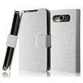 IMAK Slim leather Cases Luxury Holster Covers for HTC T9199 - White