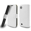 IMAK Slim leather Cases Luxury Holster Covers for Lenovo A520 - White