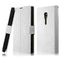 IMAK Slim leather Cases Luxury Holster Covers for Sony Ericsson LT28i Xperia ion - White