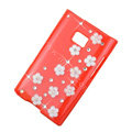 Bling Flower Crystal Cover Diamond Cases for LG Optimus L3 E400 - Red