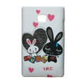 Cartoon Rabbit Matte Cases Hard Covers for LG Optimus L3 E400 - White