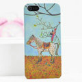 Ultrathin Matte Cases Horse boy Hard Back Covers for iPhone 5 - Yellow
