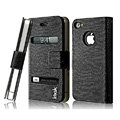 IMAK Slim leather Cases Luxury Holster Covers for iPhone 4G\4S - Black