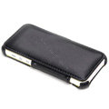 ROCK Dancing Series Side Flip Leather Cases Holster Covers for iPhone 5 - Black