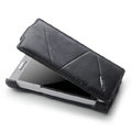 ROCK Flip leather Cases Holster Skin for Sony Ericsson LT26ii Xperia S - Black