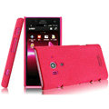 IMAK Cowboy Shell Quicksand Hard Cases Covers for Sony Ericsson LT26w Xperia acro S - Rose