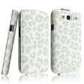 IMAK Leopard leather Cases Luxury Holster Covers for Samsung Galaxy SIII S3 I9300 I9308 I939 I535 - White