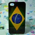 Retro Brazil flag Hard Back Cases Covers for iPhone 4G/4GS