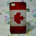 Retro Canada flag Hard Back Cases Covers for iPhone 4G/4GS