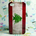 Retro Lebanon flag Hard Back Cases Covers for iPhone 4G/4GS