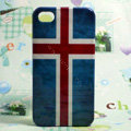 Retro The Republic of Iceland flag Hard Back Cases Covers for iPhone 4G/4GS - Blue