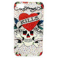 S-warovski Bling crystal Cases Skull Love Luxury diamond covers for iPhone 5 - White