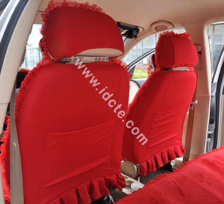 Whole Bow Lace Universal Auto Car Seat Cover Set Short Velvet 19pcs Red Covers Accessories S From Chinese Wholer Idcte Cn - Red Car Seat Cover Sets