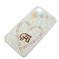 Bling S-warovski crystal cases Heart diamond covers for iPhone 5 - White