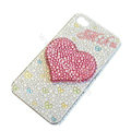 Bling S-warovski crystal cases Love Heart diamond covers for iPhone 5 - White