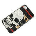 Bling S-warovski crystal cases Skull diamond covers Skin for iPhone 5 - Black