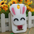 Cute Rabbit Silicone Cases Skin Covers for HTC T528t One ST - White