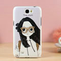 Glasses girl Hard Cases Covers Skin for Samsung N7100 GALAXY Note2 - Purple
