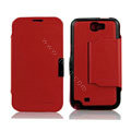 Side Flip leather Cases luxury Holster Skin for Samsung N7100 GALAXY Note2 - Red