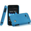 IMAK Cowboy Shell Quicksand Hard Cases Covers for Sony Ericsson ST21i Xperia Tipo - Blue