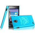 IMAK Gold and Silver Series Ultrathin Matte Color Covers Hard Cases for Huawei Ascend P1 XL U9200E - Blue