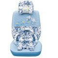 OULILAI Bowknot Universal Auto Car Seat Cover Set 19pcs ice silk - Blue