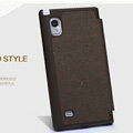 Nillkin England Retro Leather Cases Holster Covers for LG F160L Optimus LTE II 2 - Brown