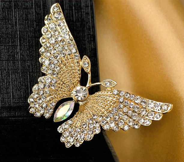 Bling 3D Butterfly Alloy Crystal Rhinestone DIY Phone Cover Case Deco Kit - Gold