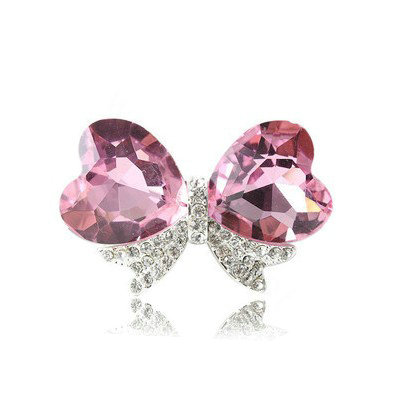 Bling Bowknot Alloy Crystal Rhinestone DIY Phone Case Cover Deco Kit - Pink