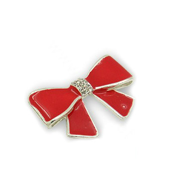 Bling Bowknot Alloy Crystal Rhinestone DIY Phone Case Cover Deco Kit - Red