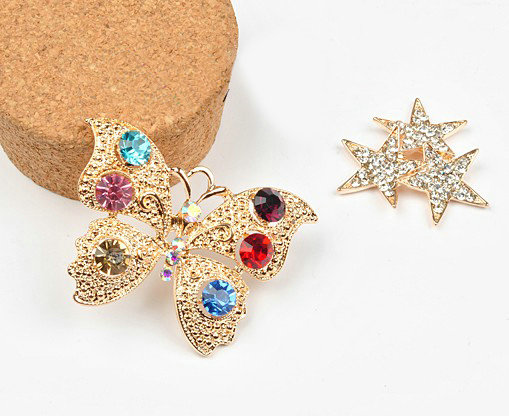 Bling Butterfly Alloy Crystal Rhinestone DIY Phone Case Cover Deco Den Kit - Gold