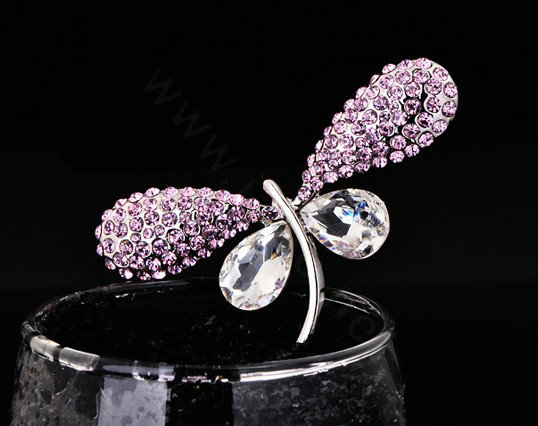 Bling Butterfly Alloy Rhinestone Crystal DIY Phone Case Cover Deco Kit - Pink
