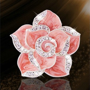 Bling Camellia Flower Alloy Rhinestone Crystal DIY Phone Cover Case Deco Kit - Pink