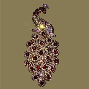 Bling Crystal Peacock Alloy Rhinestone Flatback DIY Phone Case Cover Deco Kit - Champagne
