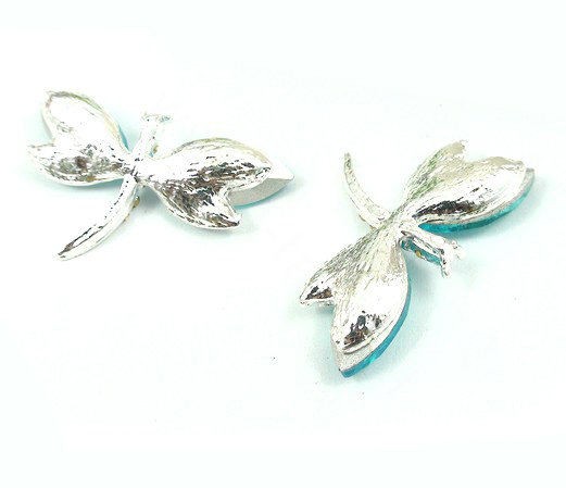 Bling Dragonfly Alloy Rhinestone Crystal DIY Phone Case Cover Deco Kit 30*19mm - Blue