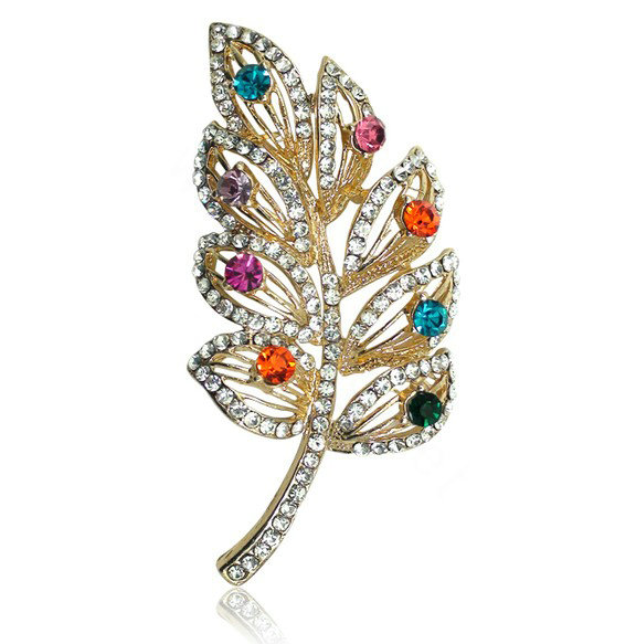 Bling Feather Alloy Rhinestone Crystal DIY Phone Case Cover Deco Kit - Color