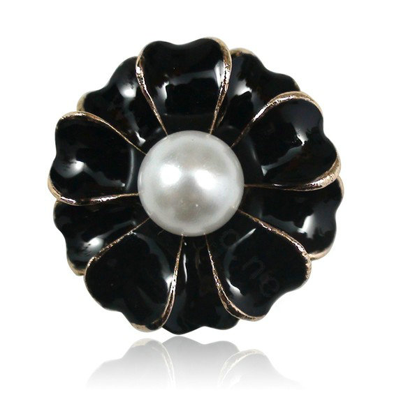 Bling Flower Alloy Crystal Rhinestone DIY Phone Case Cover Deco Kit 21mm - Black